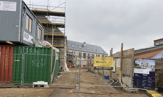 Byggeplads ved ny daginstitution i Valby før udførelse af professionelt fugearbejde